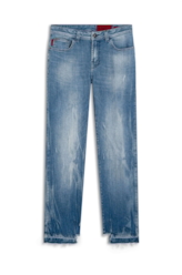 Calca Dark Sea Elastic Slim Lav.Claro C/Tie Dye+puido