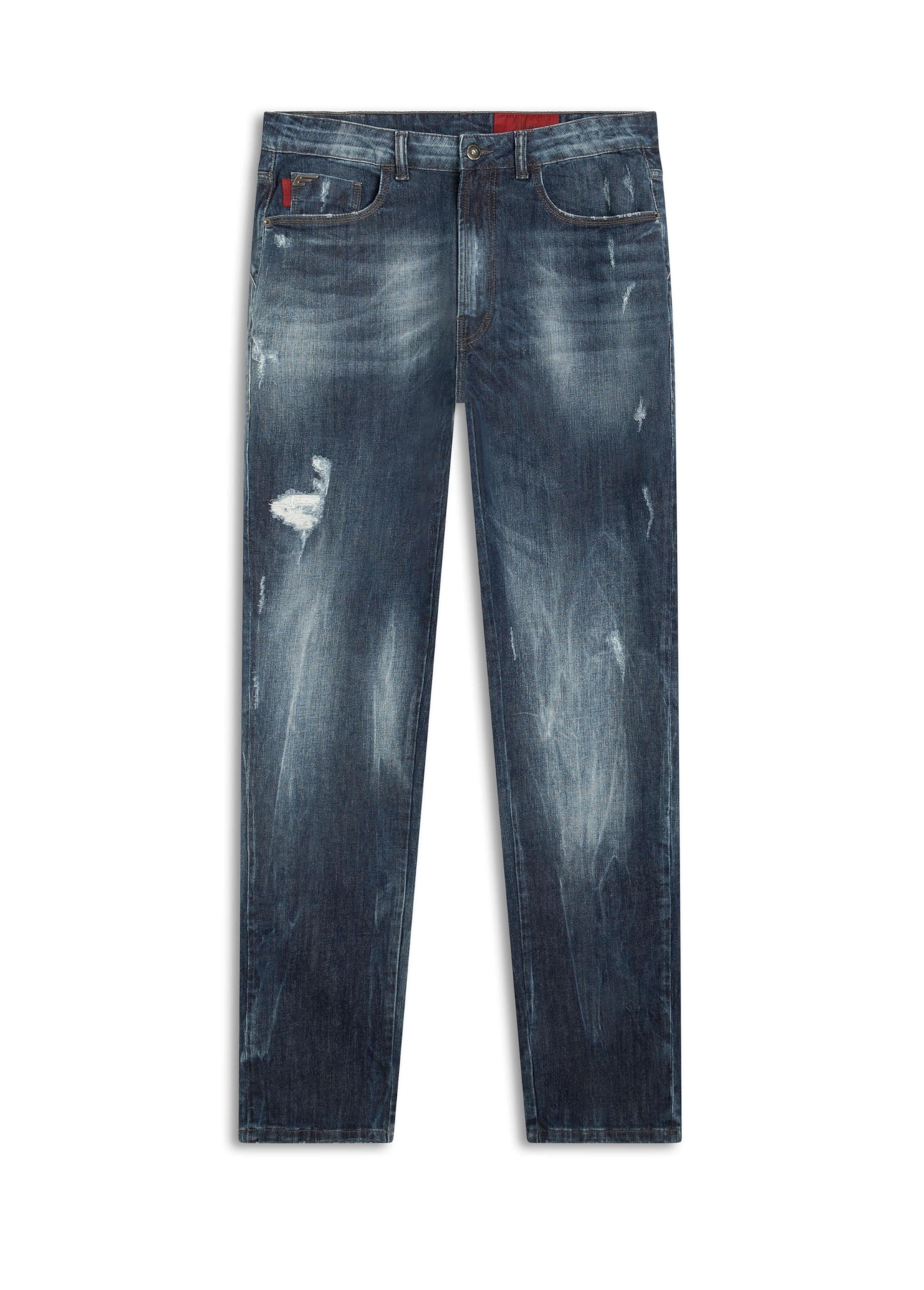 Calça Deep Blue Elastic Slim 1688- Lav.Esc. C/Cerzidos