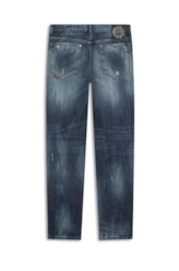 Calça Deep Blue Elastic Slim 1688- Lav.Esc. C/Cerzidos
