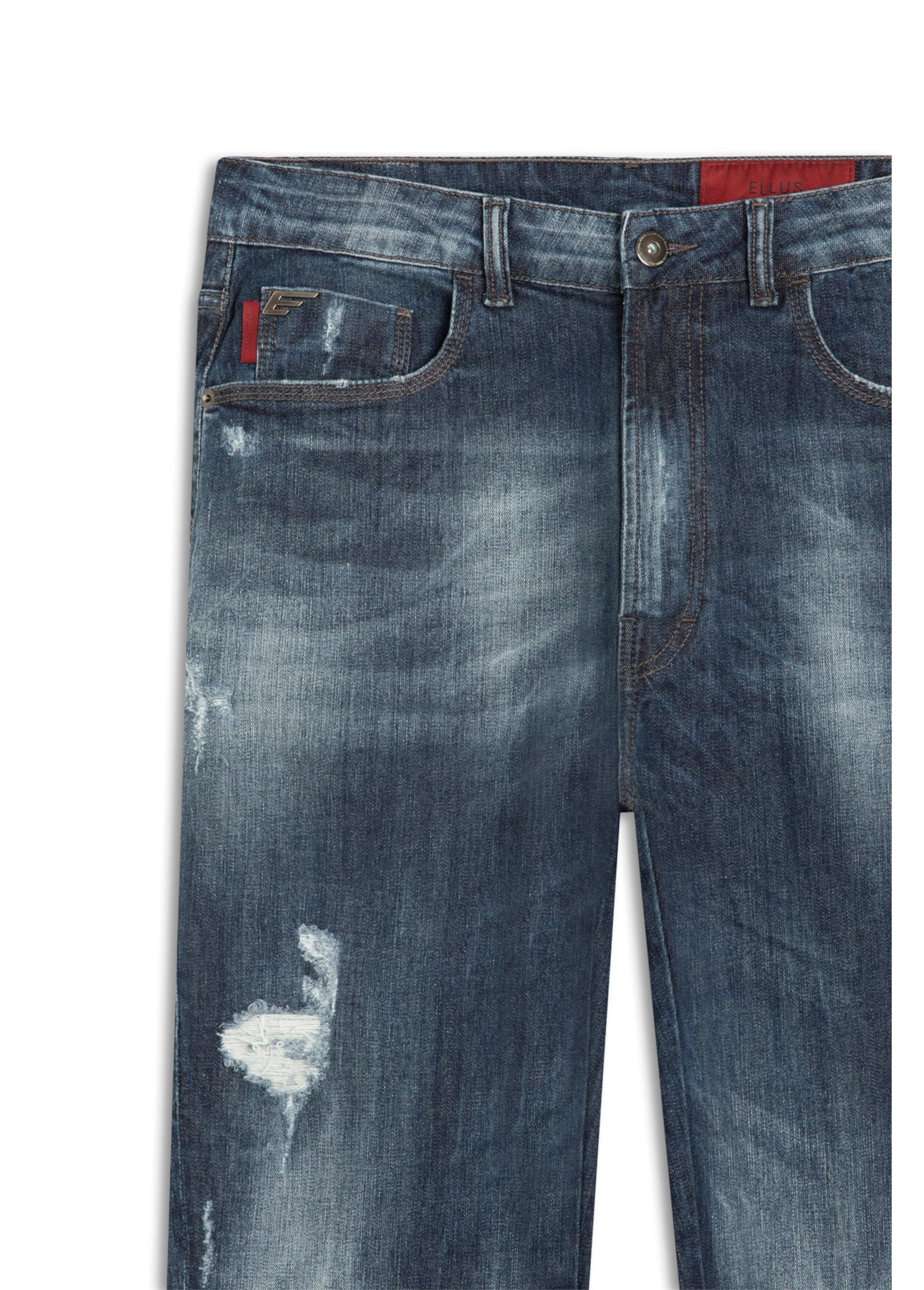 Calça Deep Blue Elastic Slim 1688- Lav.Esc. C/Cerzidos