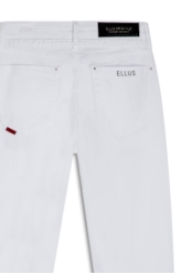 Calça Denim Color Mom Cinto Branco