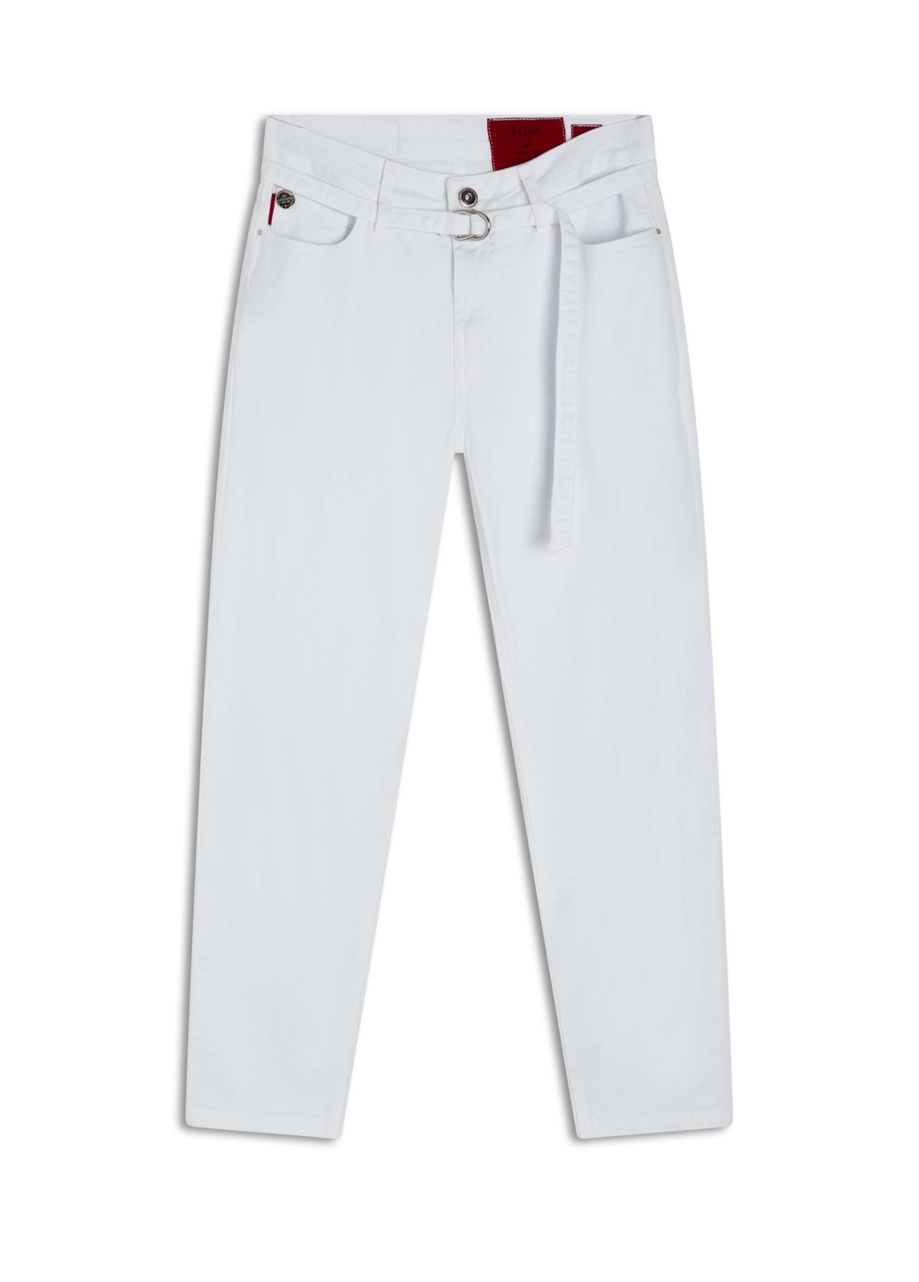 Calça Denim Color Mom Cinto Branco
