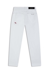 Calça Denim Color Mom Cinto Branco