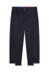 Calça Denim Color Stretch Sporty Cropped Rec Purple Blue