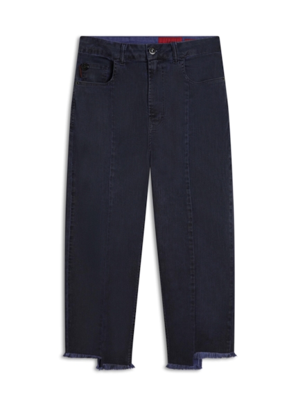 Calça Denim Color Stretch Sporty Cropped Rec Purple Blue