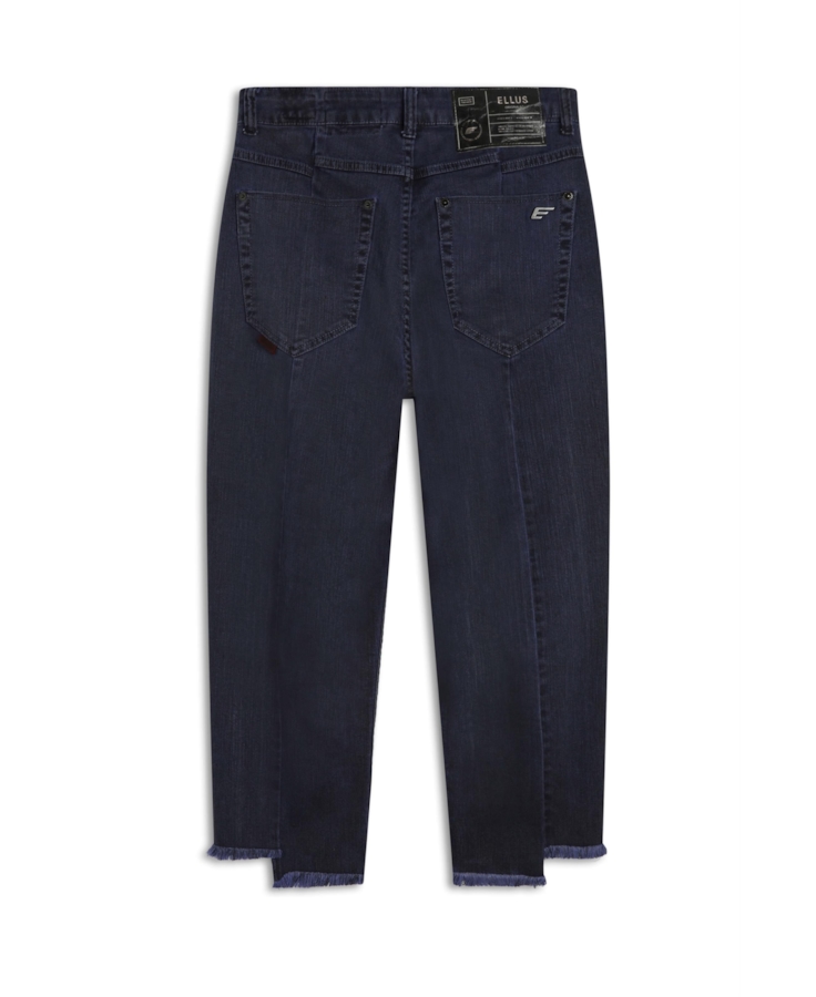 Calça Denim Color Stretch Sporty Cropped Rec Purple Blue