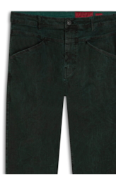 Calça Denim Color Stretch Trapézio Verde Escuro
