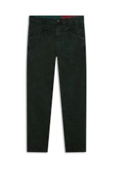 Calça Denim Color Stretch Trapézio Verde Escuro