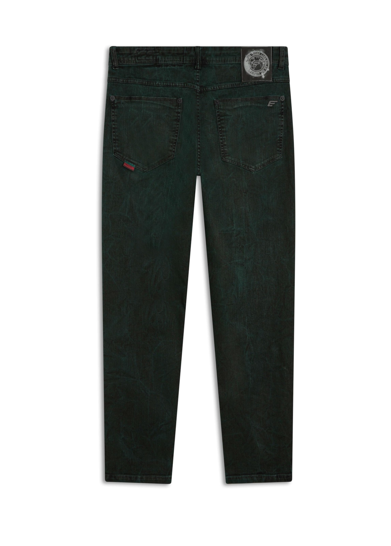 Calça Denim Color Stretch Trapézio Verde Escuro