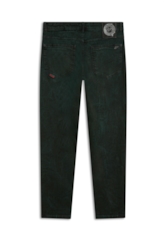 Calça Denim Color Stretch Trapézio Verde Escuro