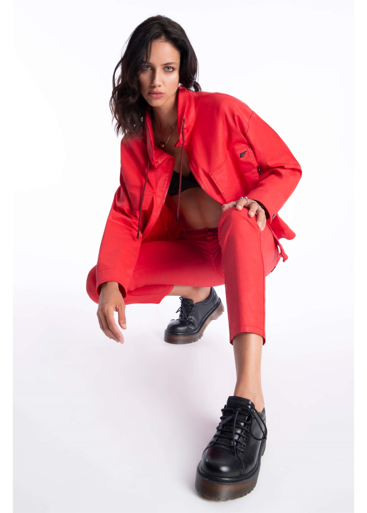 Calça Denim Skinny Vermelho Vivo