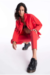 Calça Denim Skinny Vermelho Vivo