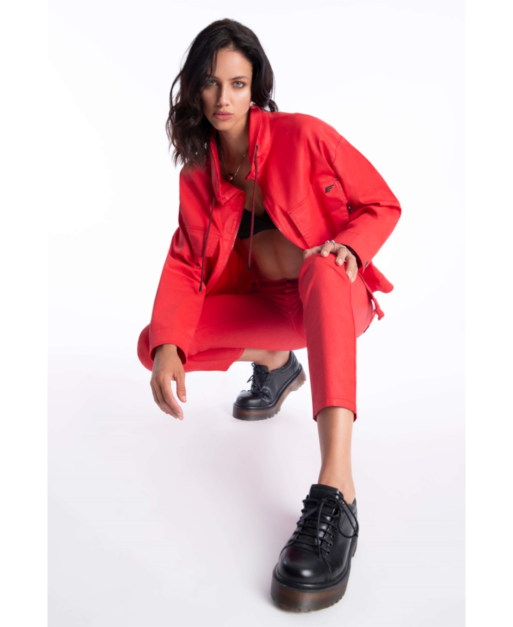 Calça Denim Skinny Vermelho Vivo