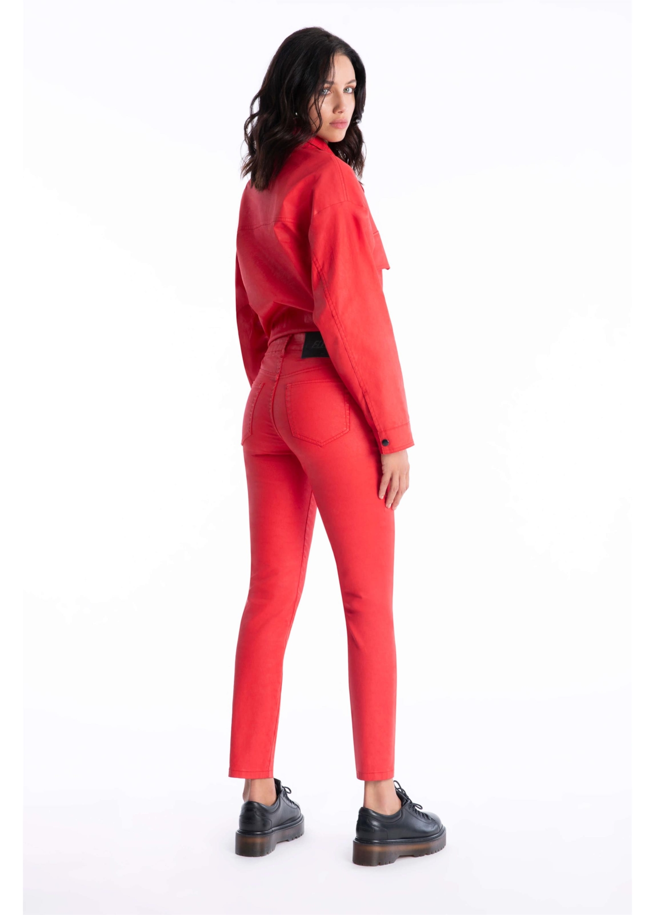 Calça Denim Skinny Vermelho Vivo