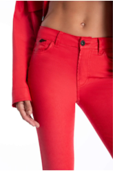 Calça Denim Skinny Vermelho Vivo