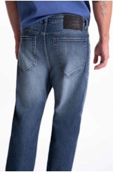 Calça Denim Straight Escuro C/ Used