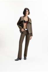 Calça Denim Straight Tabaco