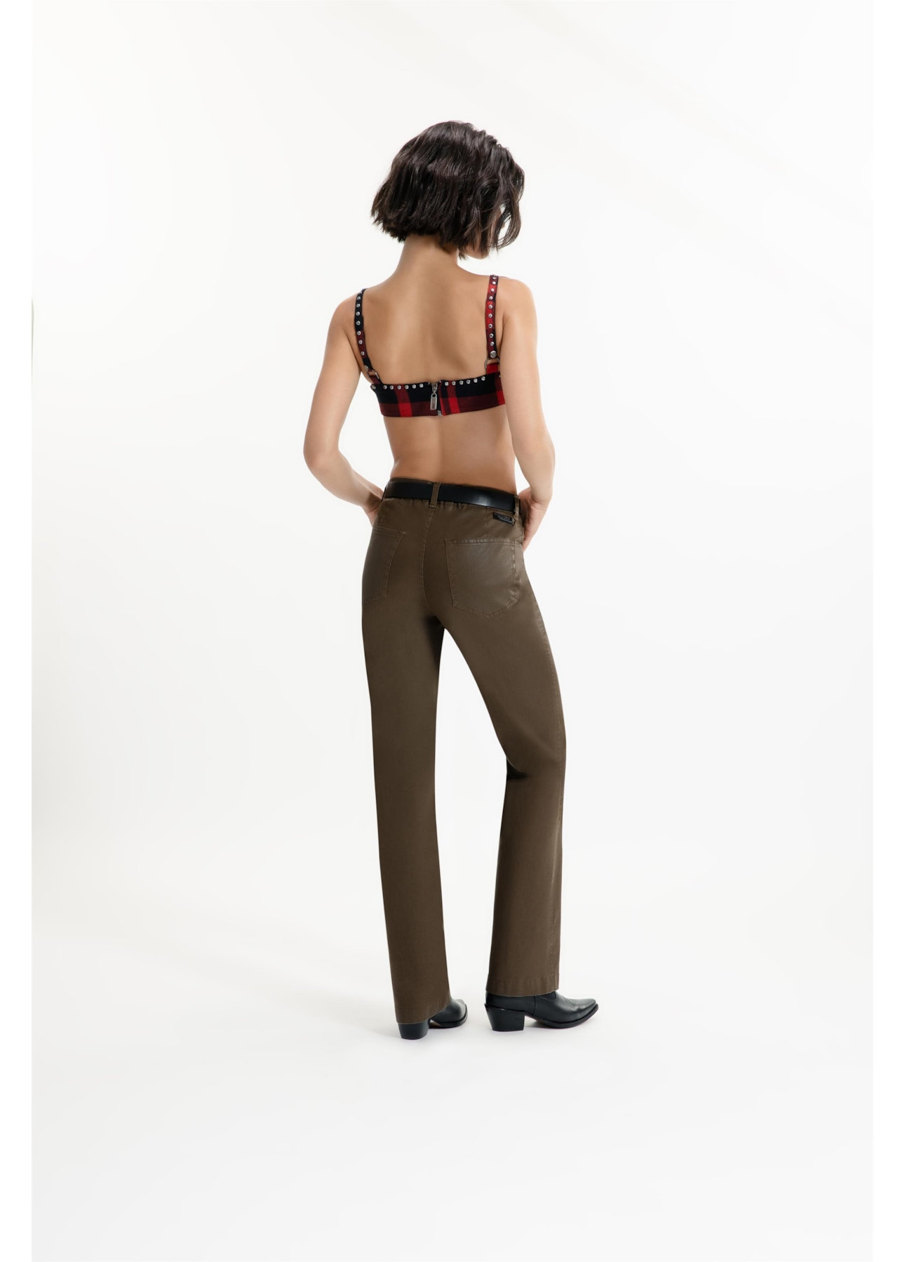 Calça Denim Straight Tabaco