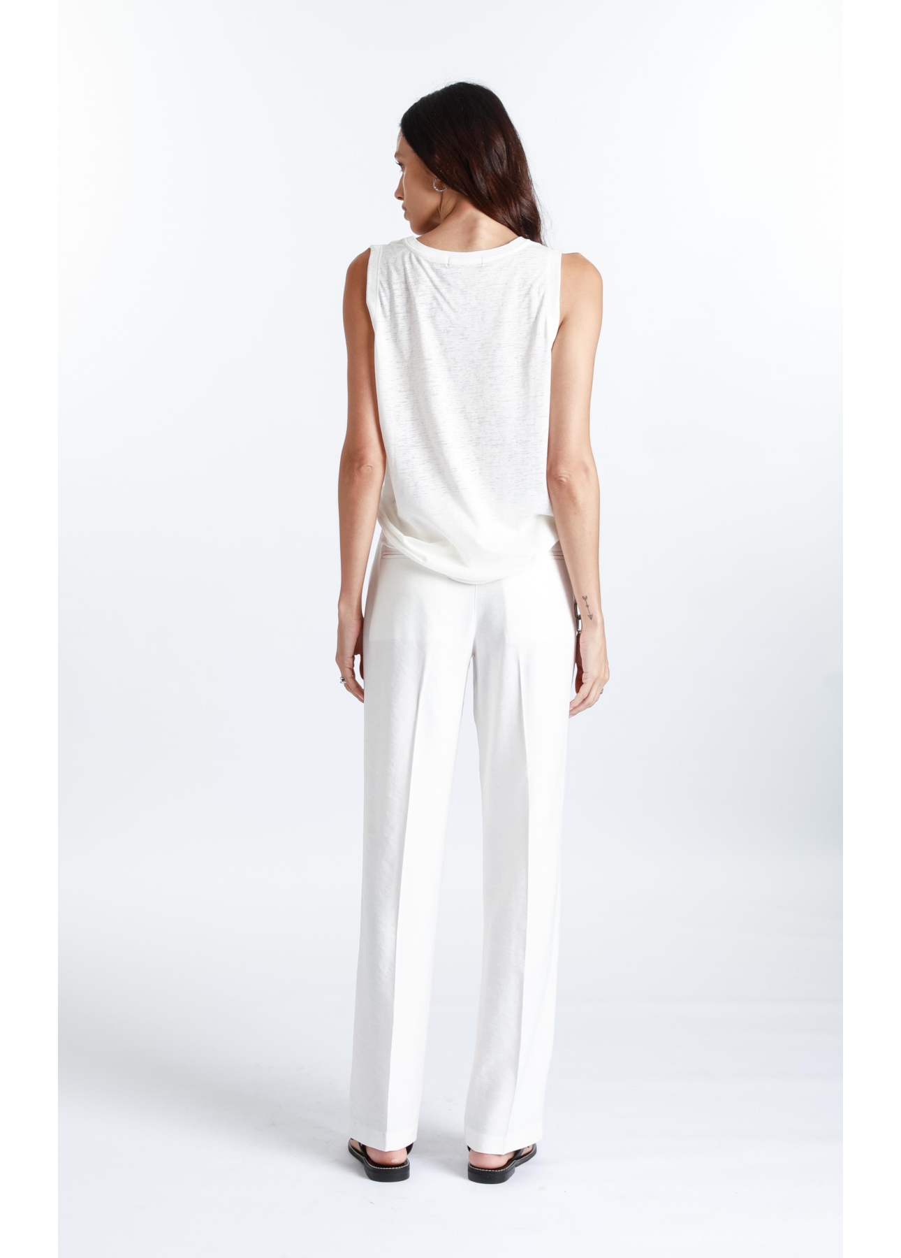 Calça Dominique Straight Button Off White