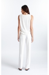 Calça Dominique Straight Button Off White