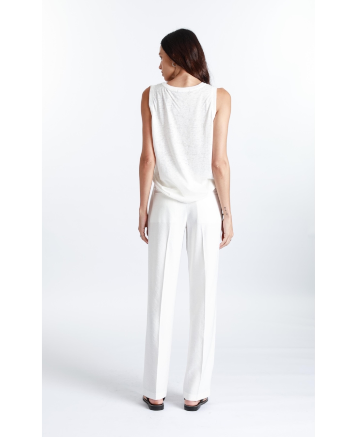 Calça Dominique Straight Button Off White