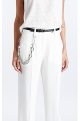 Calça Dominique Straight Button Off White