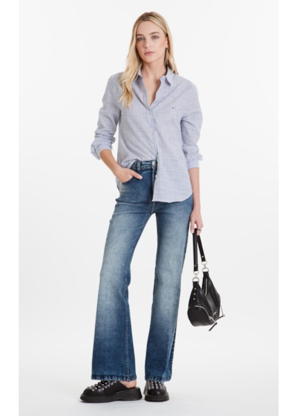 Calça Dusk Elastic Gisele Flare Lav.Medio C/Sky