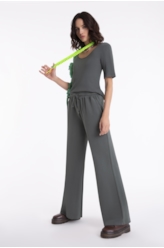 Calça Ellus Field Army Wide Leg Verde Militar