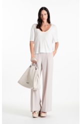 Calça Firenze Wide Leg Belt Easa Bege