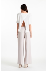Calça Firenze Wide Leg Belt Easa Bege