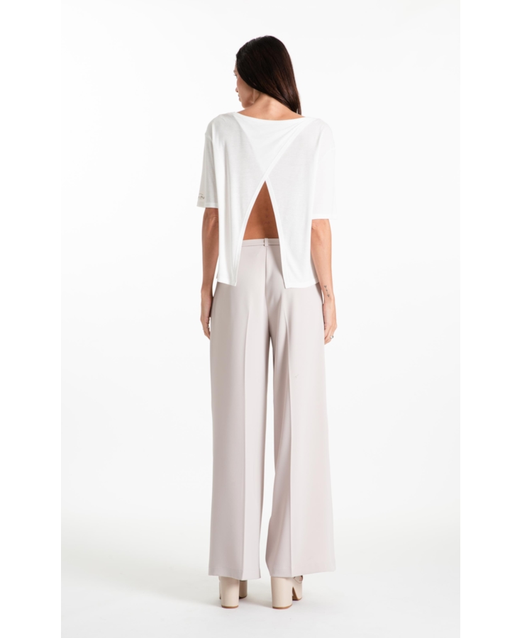 Calça Firenze Wide Leg Belt Easa Bege