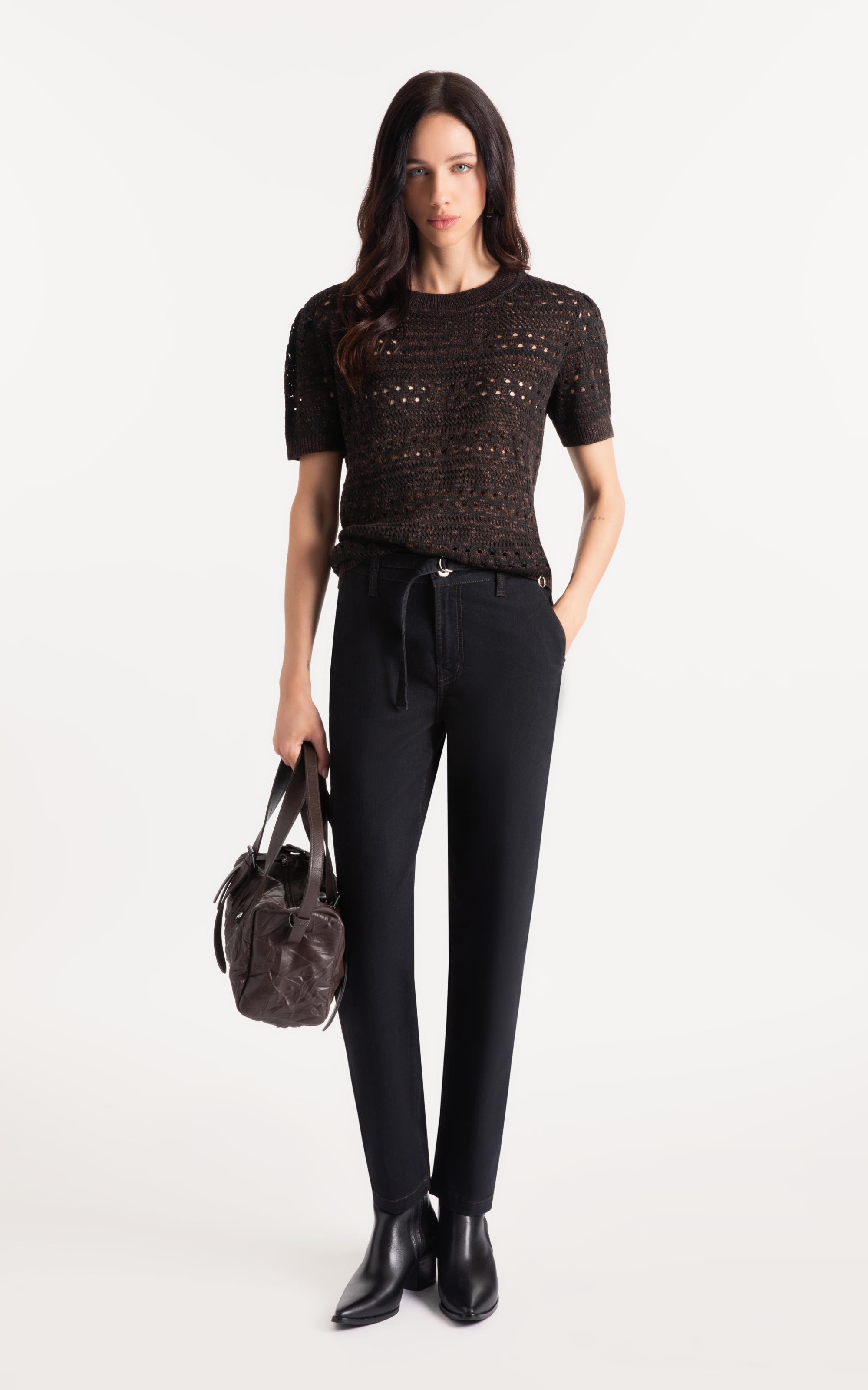 要65Love Calça First Black Gisele Lav.Amaciado