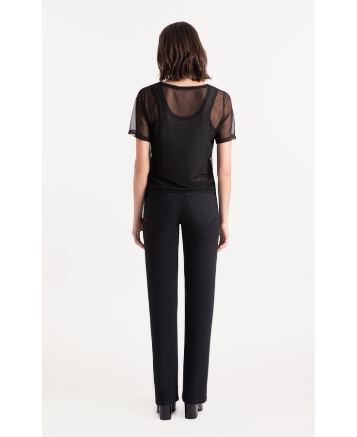 Calça First Black Reta Amaciado