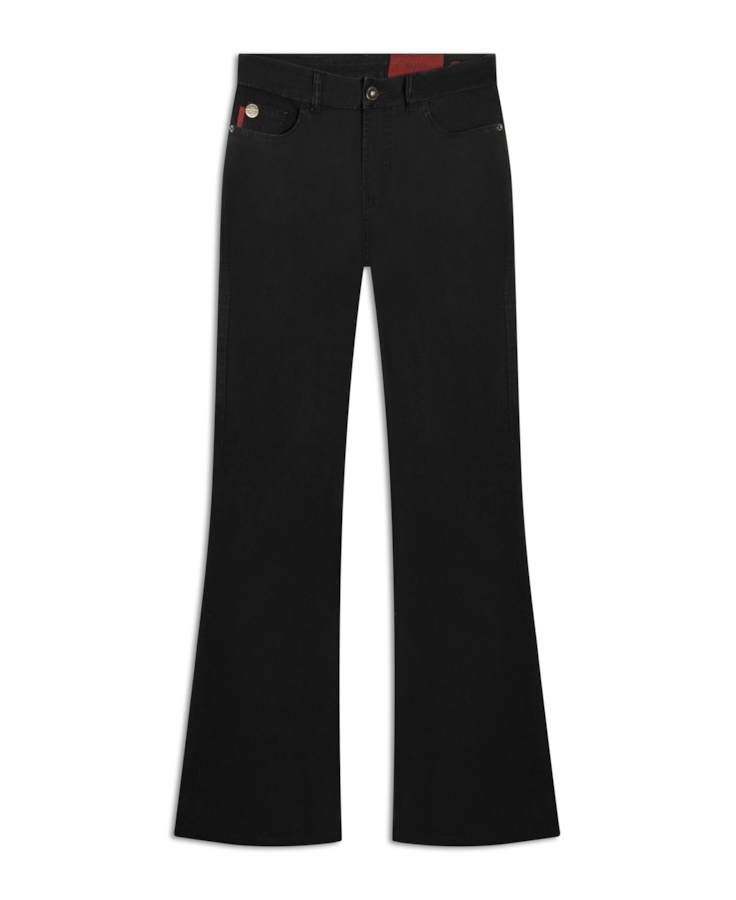 Calça First Black Skinny Flare Lav. Amaciado