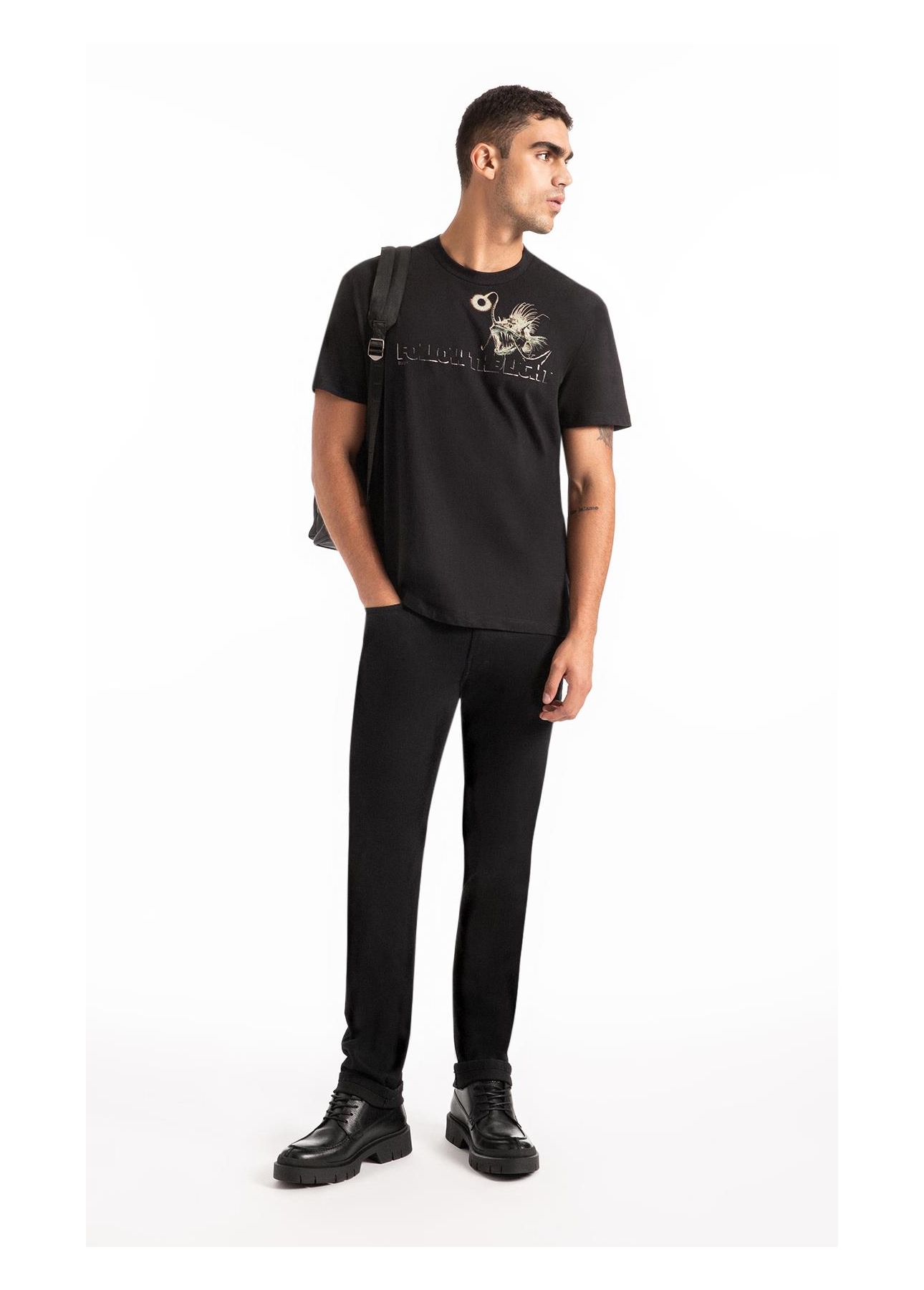Calça First Black Slim Lav. Amaciado