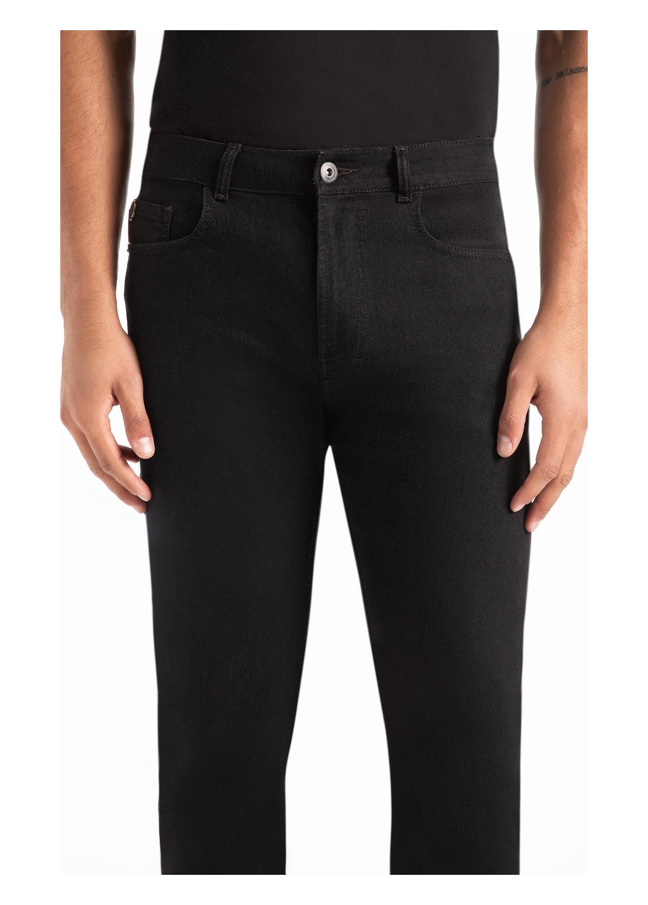 Calça First Black Slim Lav. Amaciado