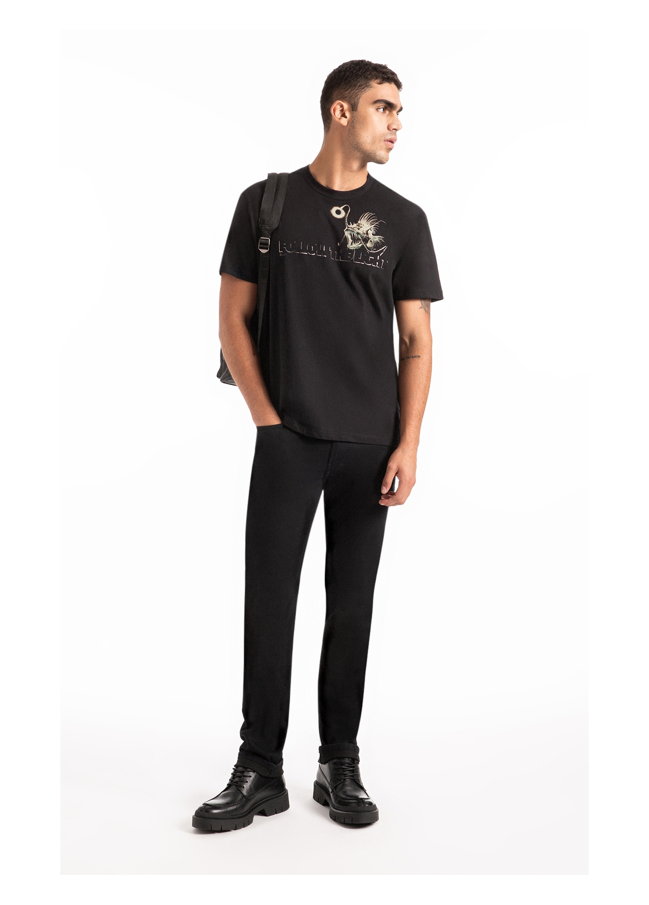 Calça First Black Slim Lav. Amaciado