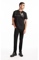 Calça First Black Slim Lav. Amaciado