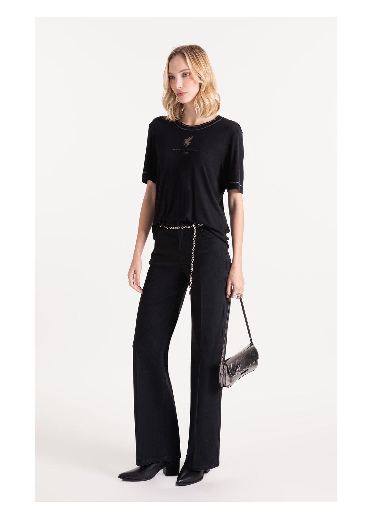 Calça  First Black Wide Amaciado