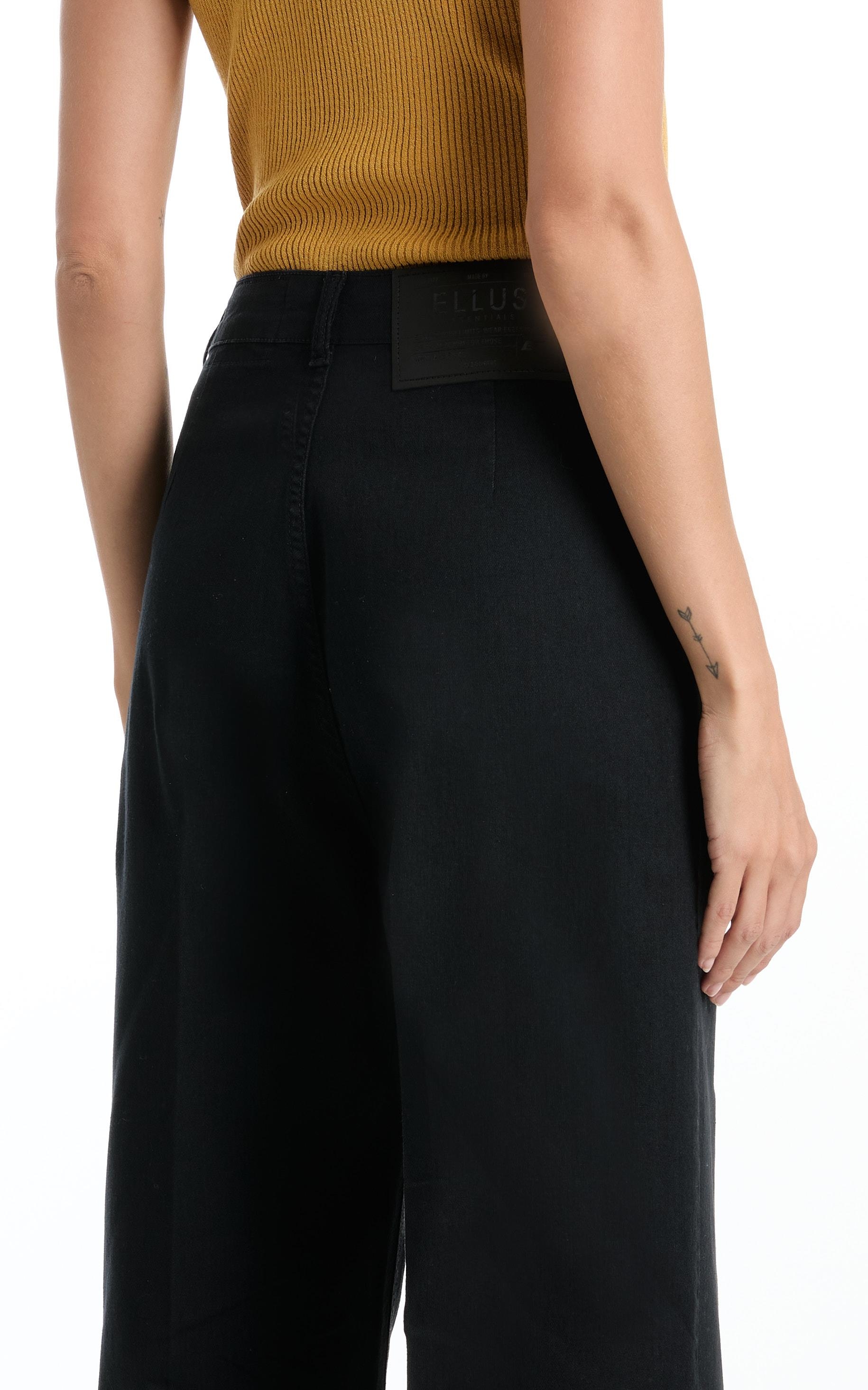 Calça First Black Wide Leg Lav 35 Amaciado
