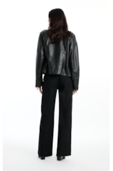 Calça First Black Wide Leg Lav 35 Amaciado
