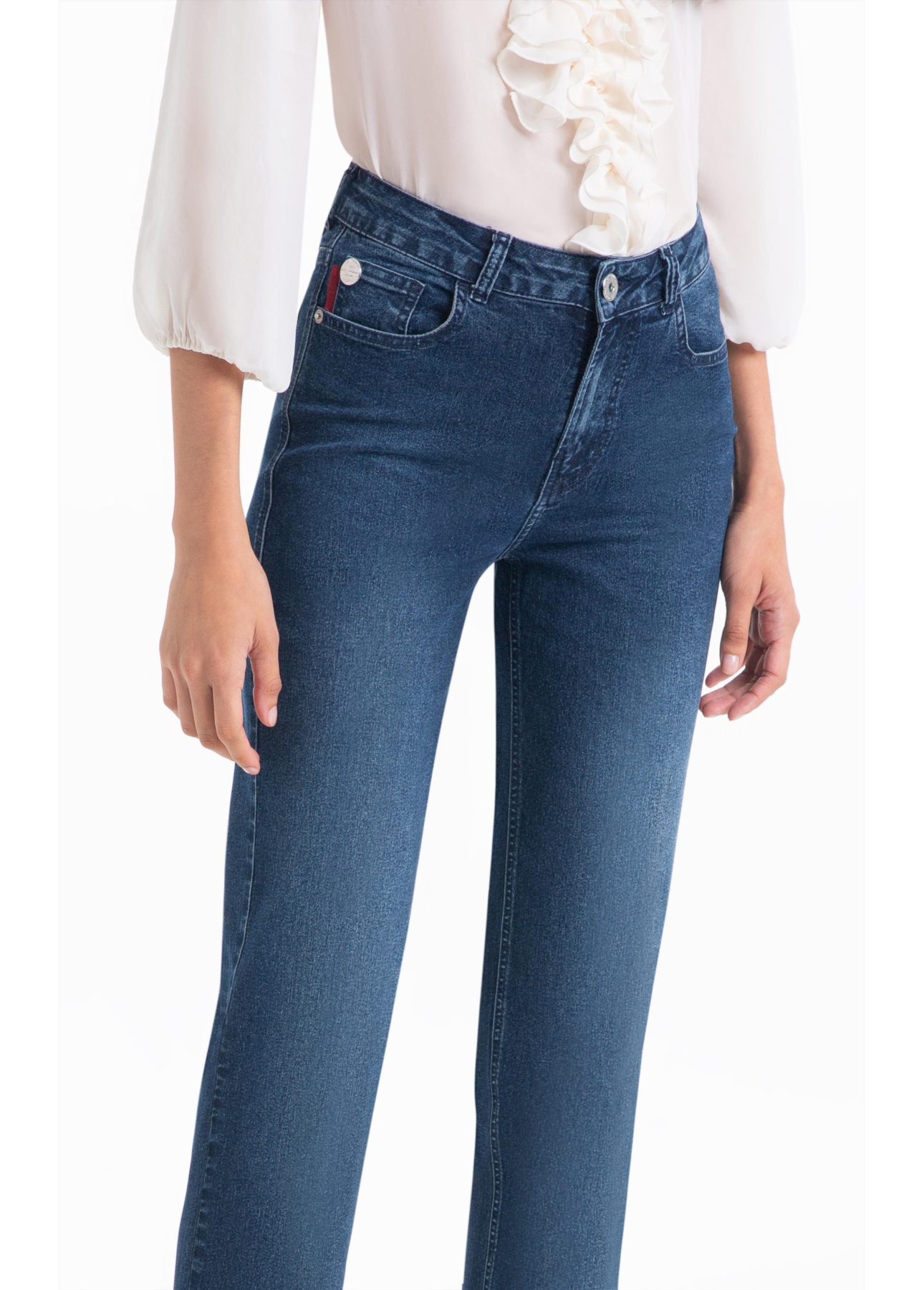 Calça First Blue (Reta) 5 Pockets Lav.Escuro C/ Used 1991-Lav.Escuro C/ Us