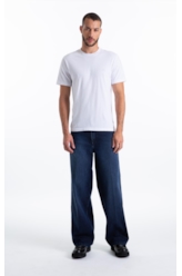 Calça First Blue Wide Lav.Escuro