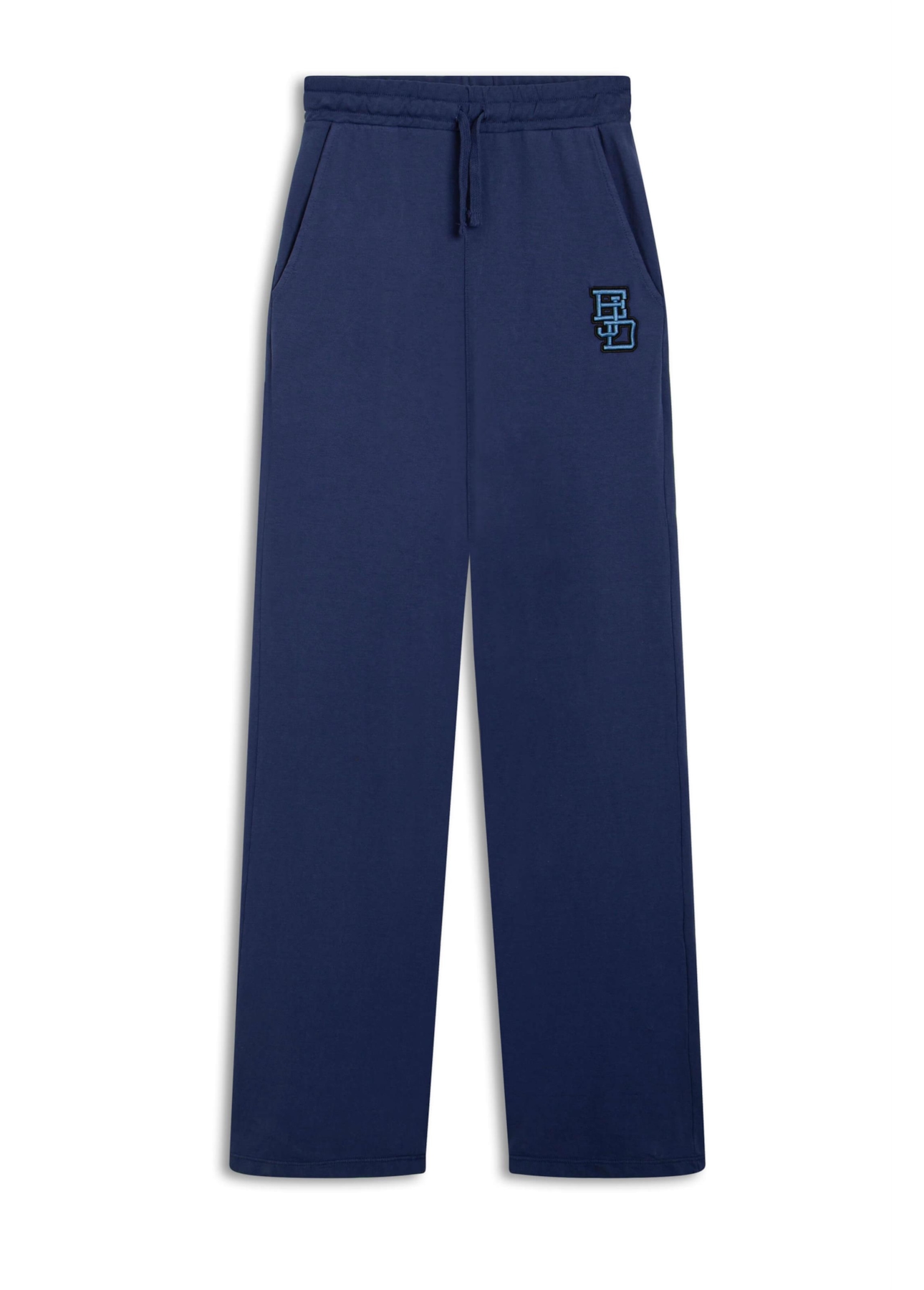 Calça Fleece Ejd Embroidery Wide Leg Purple Blue