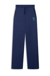 Calça Fleece Ejd Embroidery Wide Leg Purple Blue