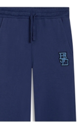 Calça Fleece Ejd Embroidery Wide Leg Purple Blue
