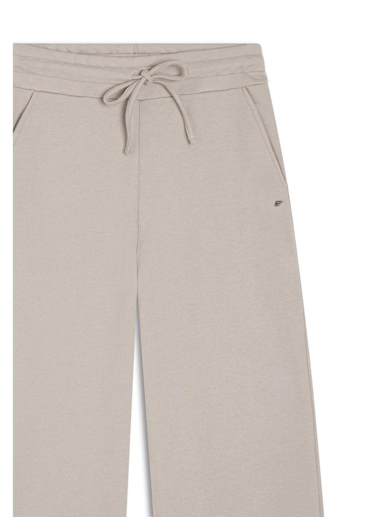 Calça Fleece Wide Leg Glitter Caqui