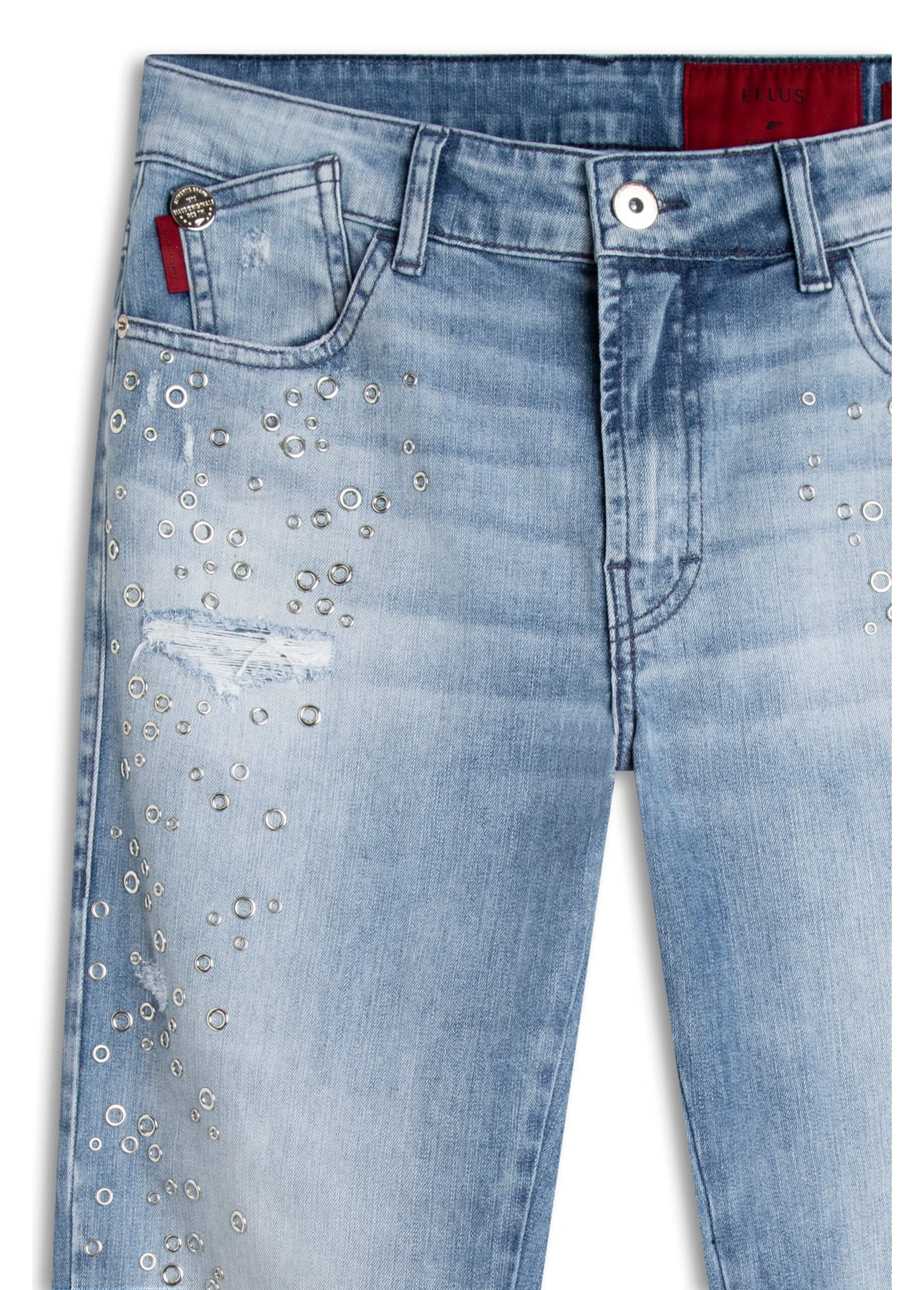 Calça Heaven Blue Elastic Low Rise 1844 Lav. Claro C/ Puídos