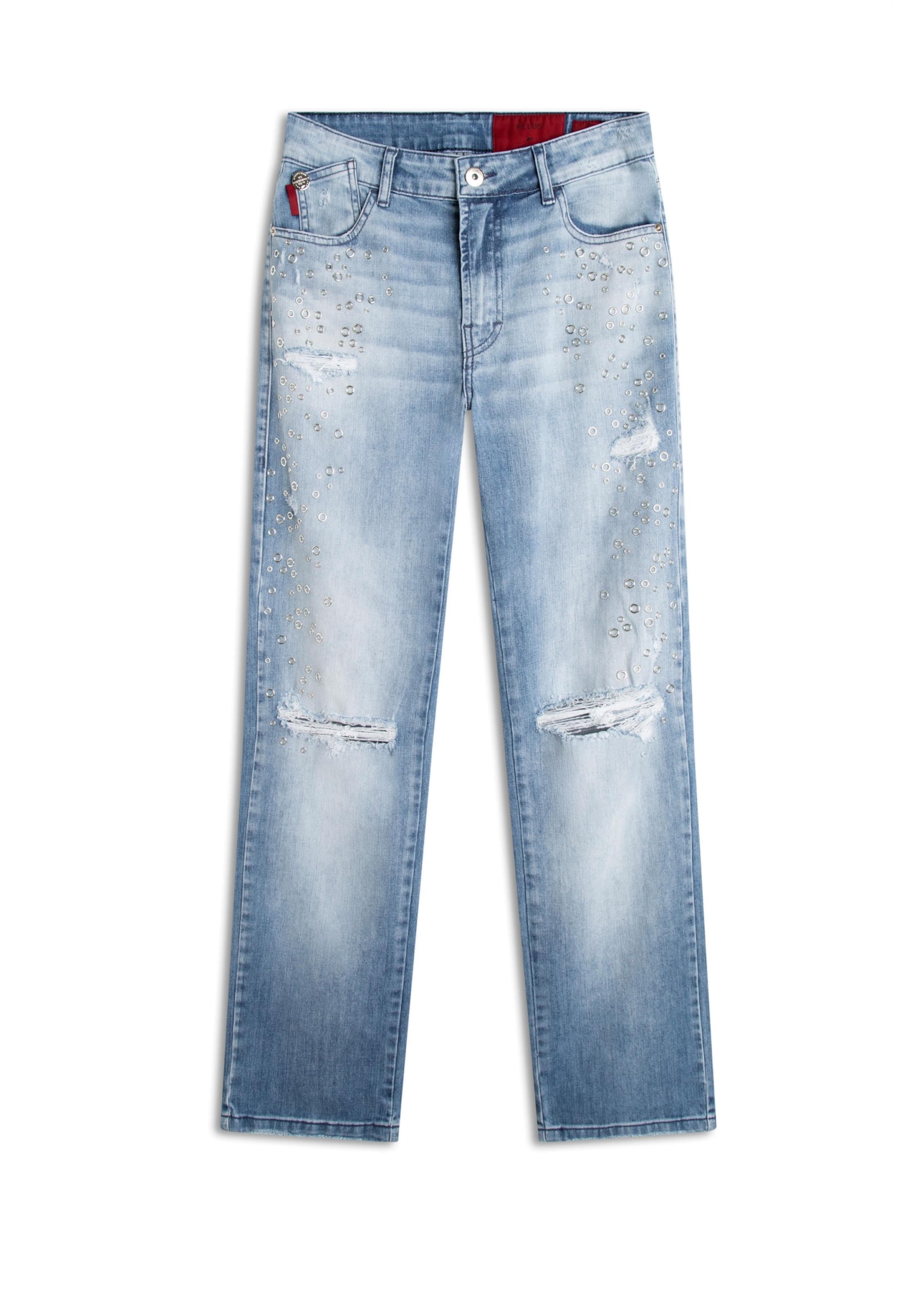 Calça Heaven Blue Elastic Low Rise 1844 Lav. Claro C/ Puídos
