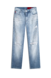 Calça Heaven Blue Elastic Low Rise 1844 Lav. Claro C/ Puídos